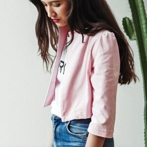 Horses Atelier Velveteen Puff Sleeve Cropped Jacket